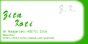 zita koti business card